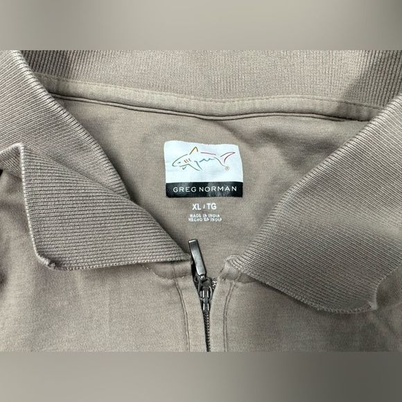 Greg Norman Performance Long Sleeve Polo 1/4 Zip Pullover Sweatshirt XL Tan - Picture 5 of 8